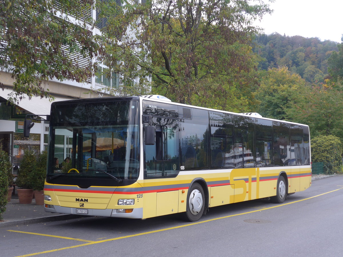 (198'121) - STI Thun - Nr. 125/BE 700'125 - MAN am 7. Oktober 2018 bei der Schiffl�ndte Thun