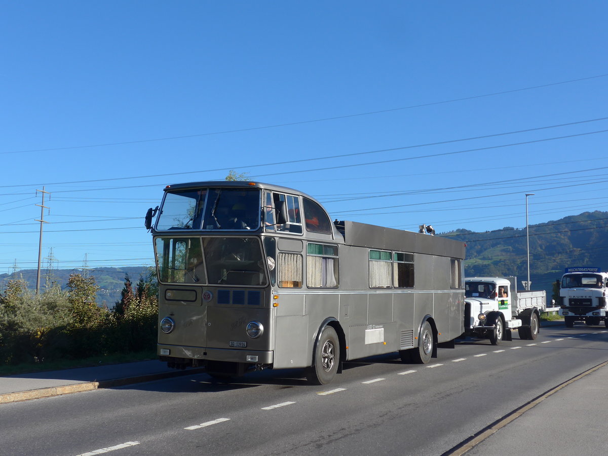(198'181) - Schneider, Schmerikon - SG 13'934 - FBW/T�scher Hochlenker (ex Basler, Hofstetten; ex VBZ Z�rich Nr. 244) am 13. Oktober 2018 in Bilten, Sch�niserstrasse