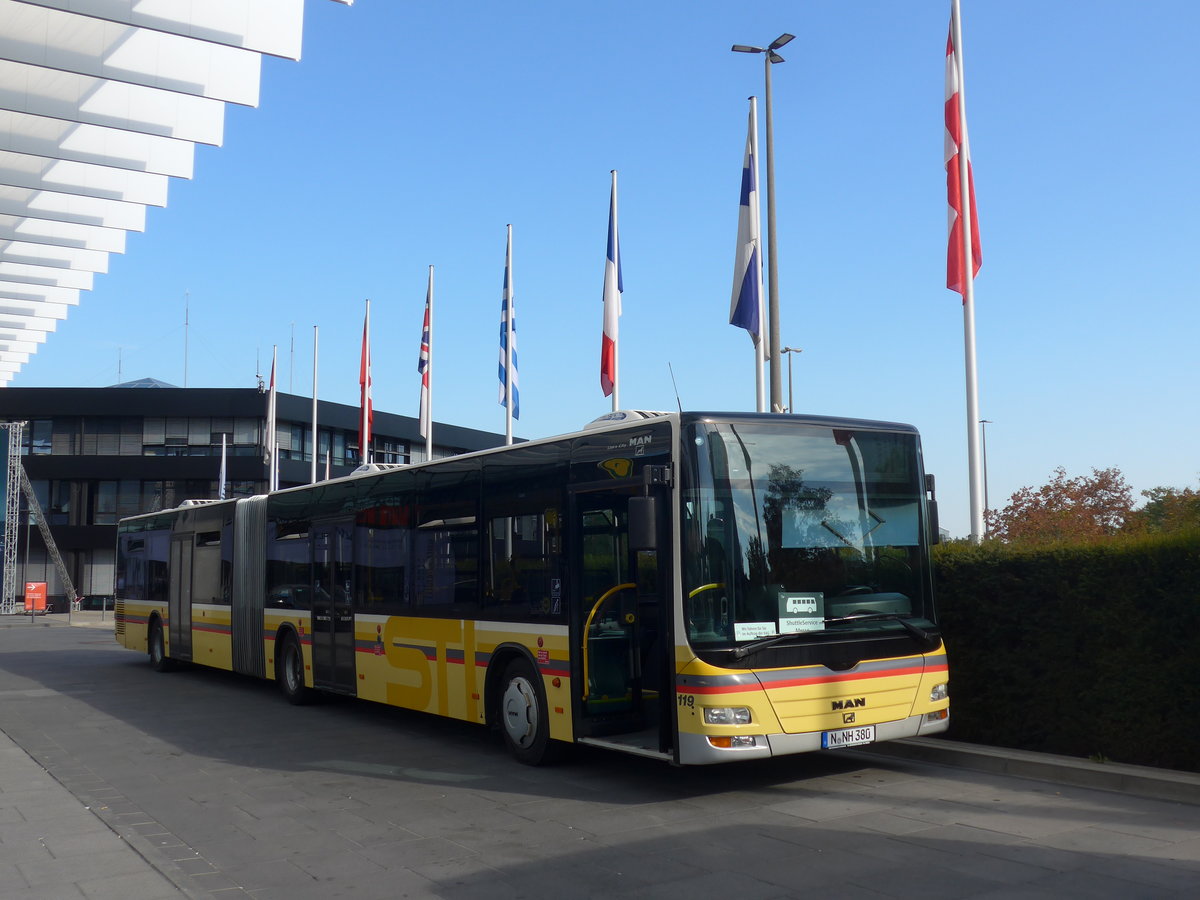 (198'348) - Bruckdorfer, N�rnberg - Nr. 119/N-NH 380 - MAN (ex STI Thun/CH Nr. 119) am 16. Oktober 2018 in N�rnberg, Messe