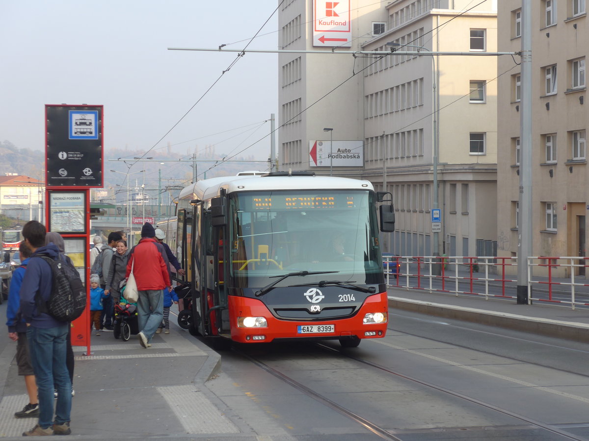 (198'372) - DPP Praha - Nr. 2014/6AZ 8399 - SOR am 18. Oktober 2018 in Praha, N�draz� Podbaba
