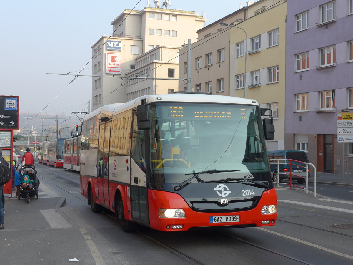 (198'373) - DPP Praha - Nr. 2014/6AZ 8399 - SOR am 18. Oktober 2018 in Praha, N�draz� Podbaba