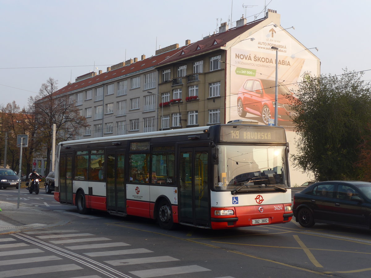 (198'480) - DPP Praha - Nr. 3424/3A2 3682 - Irisbus-Karosa am 19. Oktober 2018 in Praha, Dejvick�