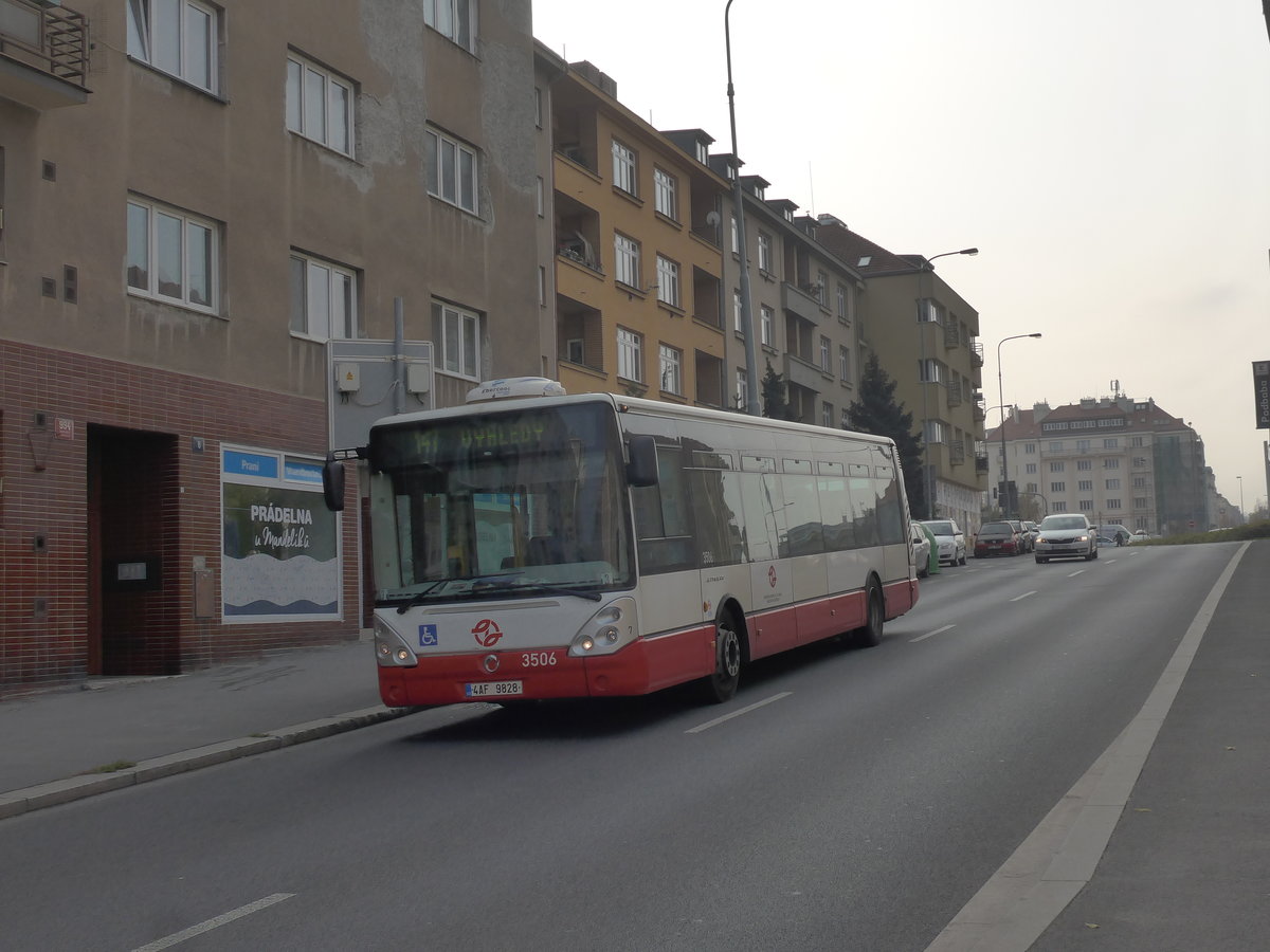 (198'513) - DPP Praha - Nr. 3506/4AF 9828 - Irisbus-Karosa am 19. Oktober 2018 in Praha, N�draz� Podbaba