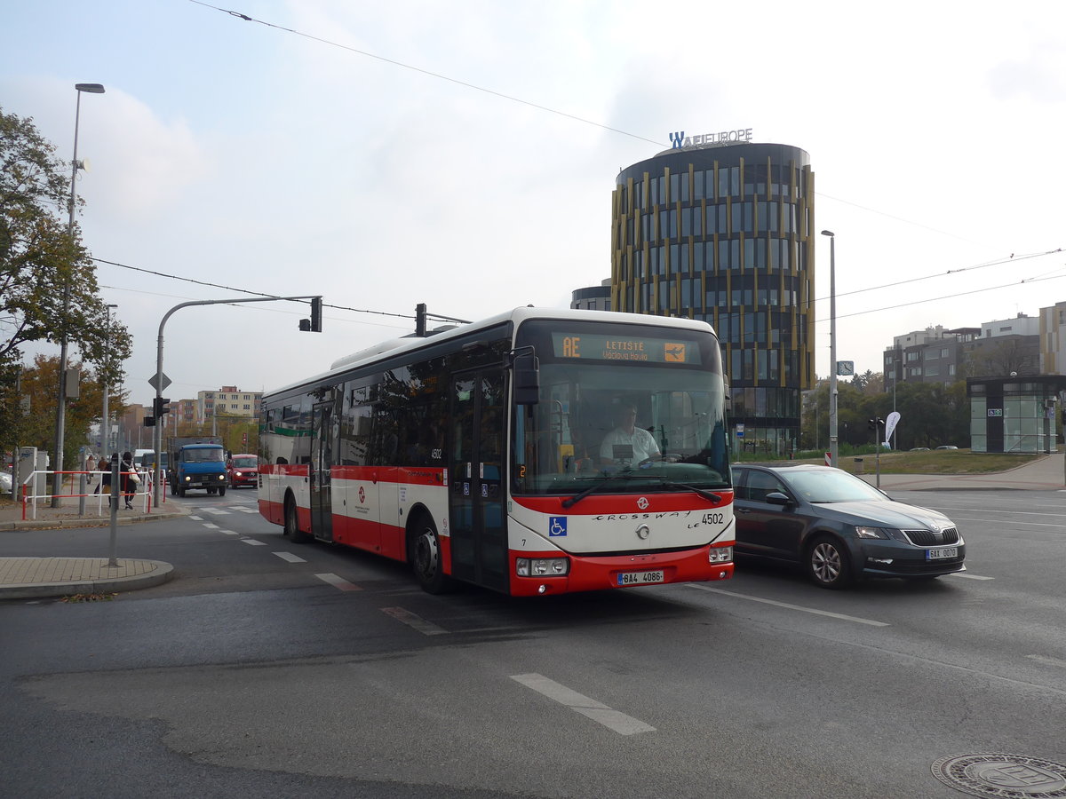 (198'551) - DPP Praha - Nr. 4502/8A4 4086 - Irisbus am 19. Oktober 2018 in Praha, N�draz� Veleslav�n