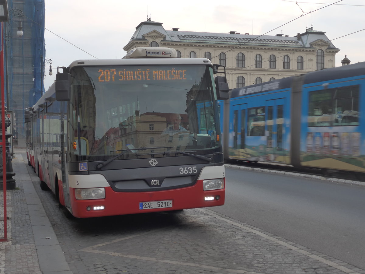 (198'760) - DPP Praha - Nr. 3635/2AE 5210 - SOR am 19. Oktober 2018 in Praha, Staromestsk�
