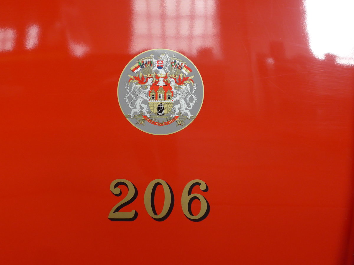 (198'821) - DPP Praha - Nr. 206/P 12'206 - Skoda am 20. Oktober 2018 in Praha, �PNV-Museum (Detailaufnahme)