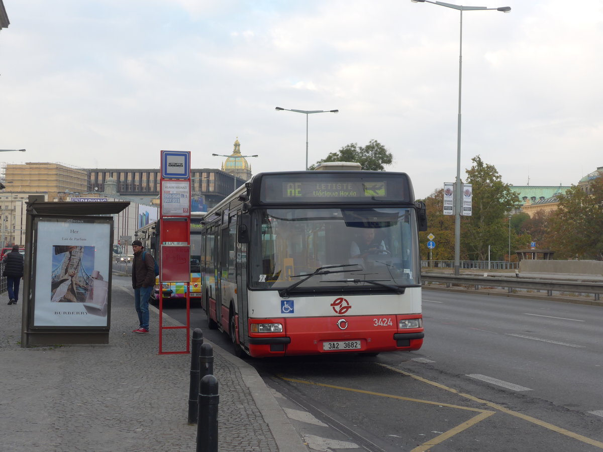 (198'938) - DPP Praha - Nr. 3424/3A2 3682 - Irisbus-Karosa am 21. Oktober 2018 in Praha, Hlavn� N�draz�