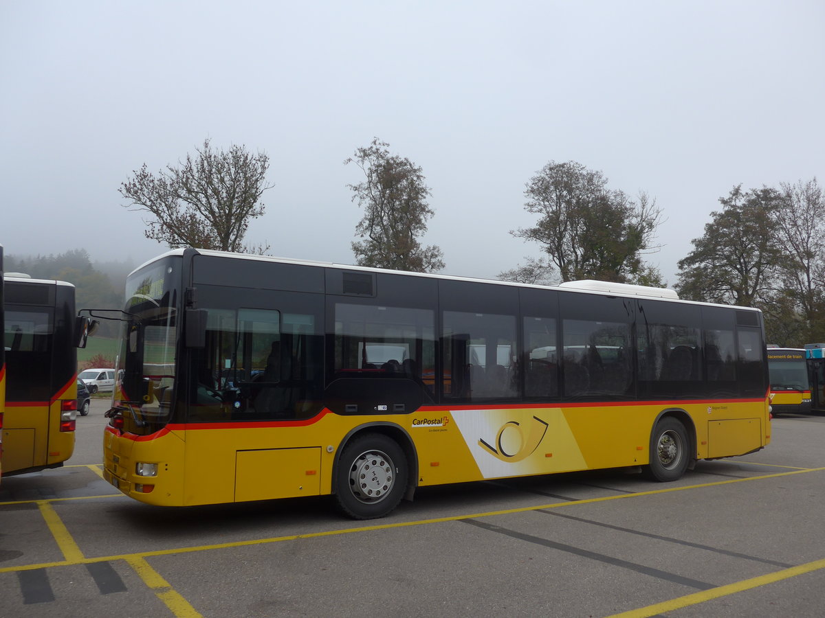 (199'242) - CarPostal Ouest - JU 65'938 - MAN/G�ppel (ex 12; ex CJ Tramelan Nr. 204) am 4. November 2018 in Develier, Parkplatz
