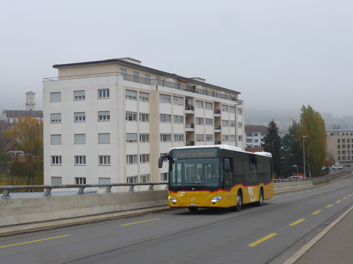 (199'255) - CarPostal Ouest - JU 36'197 - Mercedes am 4. November 2018 in Del�mont, Route de Mandchourie