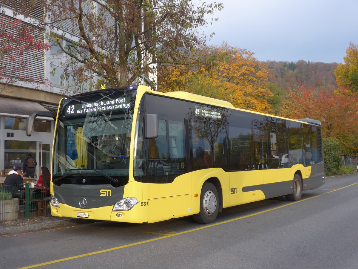 (199'265) - STI Thun - Nr. 501/BE 408'501 - Mercedes am 4. November 2018 bei der Schiffl�ndte Thun