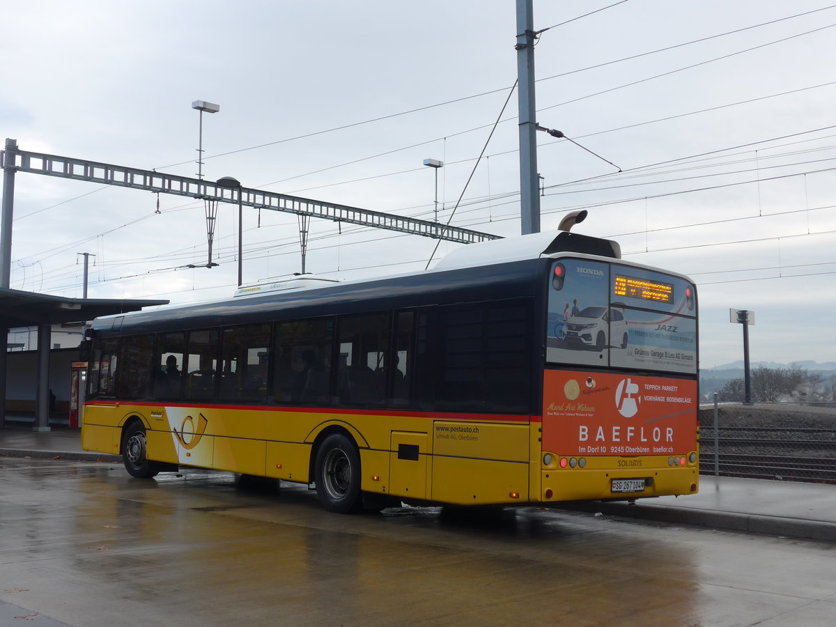 (199'532) - Schmidt, Oberb�ren - SG 267'104 - Solaris am 24. November 2018 beim Bahnhof Uzwil