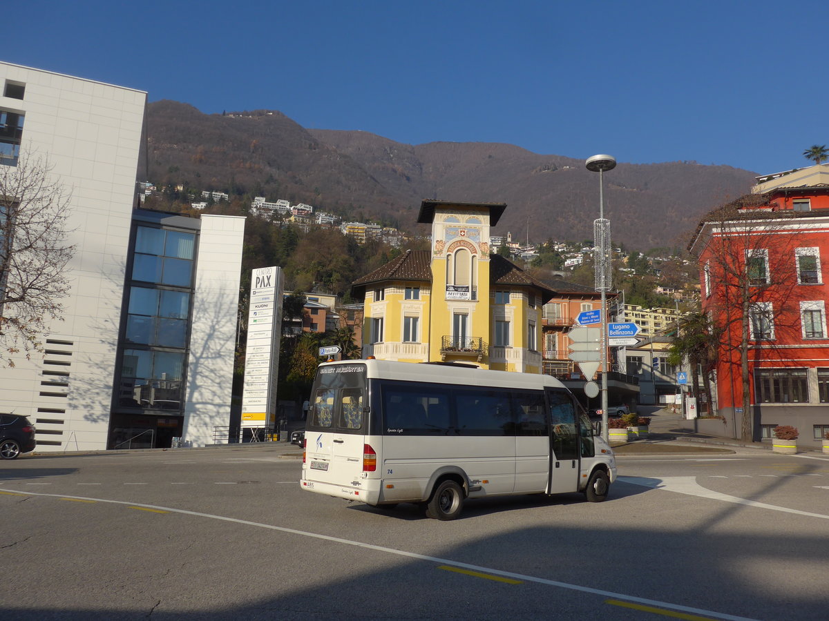 (199'766) - FART Locarno - Nr. 74/TI 14'274 - Mercedes/Auw�rter am 7. Dezember 2018 beim Bahnhof Locarno