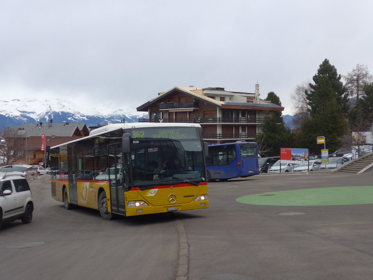 (200'346) - PostAuto Wallis - Nr. 12/VS 241'966 - Mercedes (ex PostAuto Wallis) am 30. Dezember 2018 in Haute-Nendaz, T�l�cabine