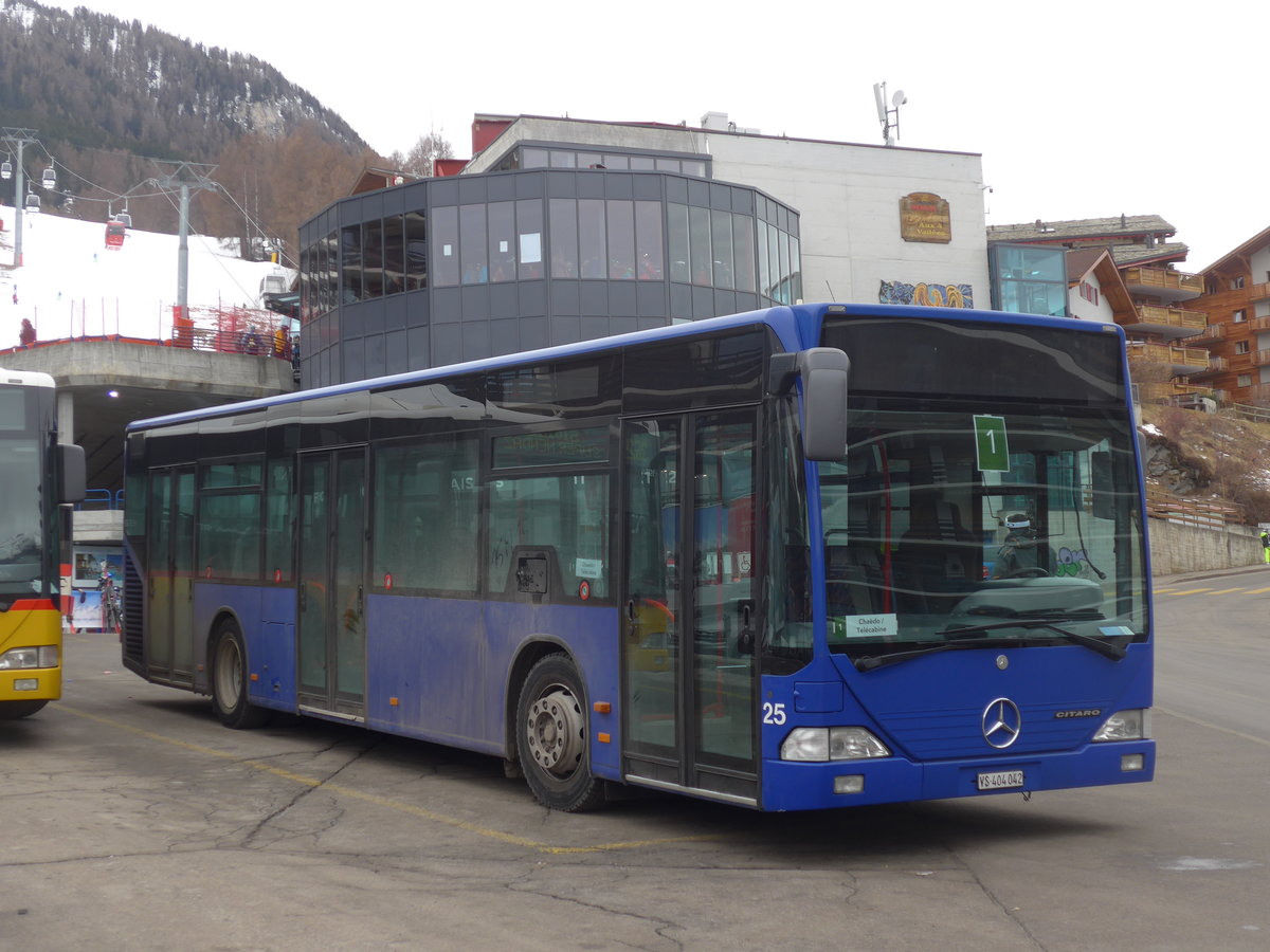 (200'352) - Lathion, Sion - Nr. 25/VS 404'042 - Mercedes (ex VZO Gr�ningen Nr. 14) am 30. Dezember 2018 in Haute-Nendaz, T�l�cabine