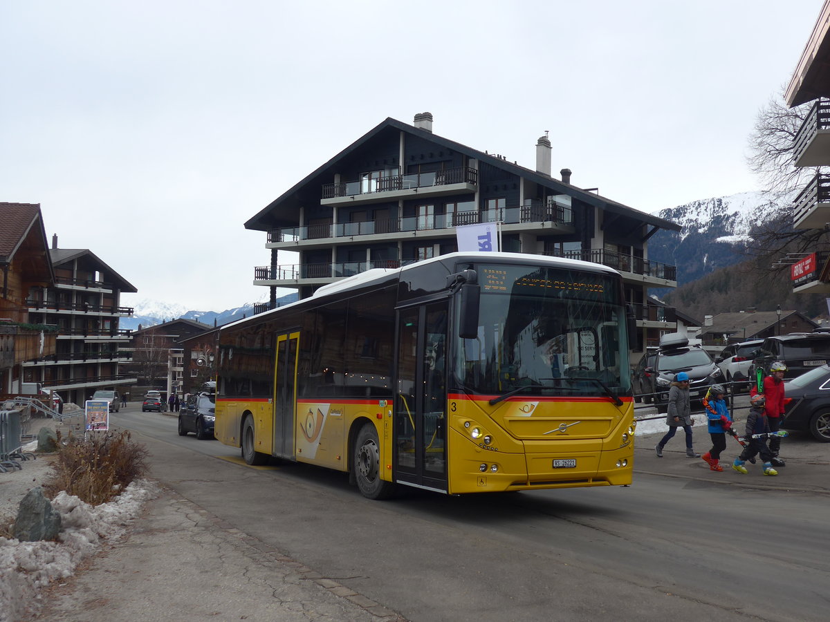 (200'366) - Lathion, Sion - Nr. 3/VS 26'221 - Volvo am 30. Dezember 2018 in Haute-Nendaz, T�l�cabine