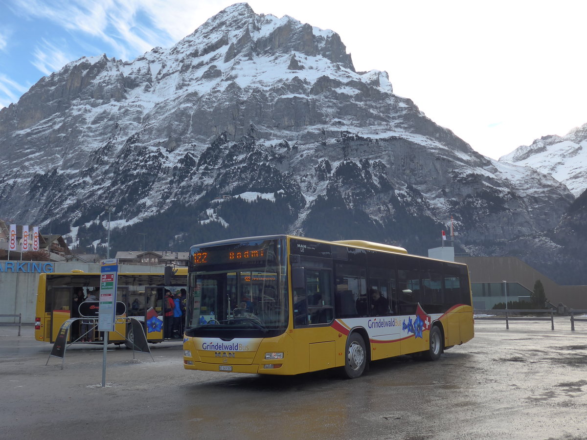(200'495) - AVG Grindelwald - Nr. 20/BE 349'361 - MAN/G�ppel am 1. Januar 2019 beim Bahnhof Grindelwald