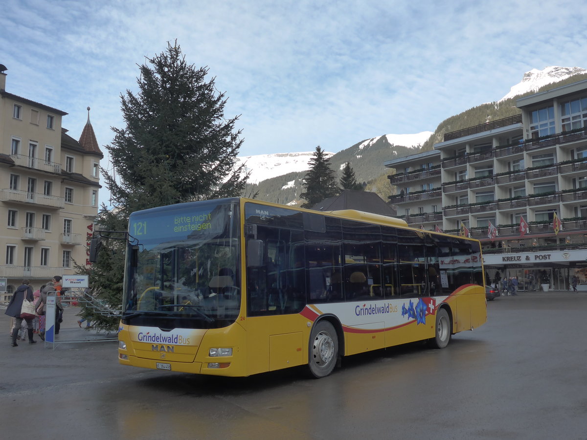 (200'508) - AVG Grindelwald - Nr. 24/BE 364'408 - MAN/G�ppel am 1. Januar 2019 beim Bahnhof Grindelwald