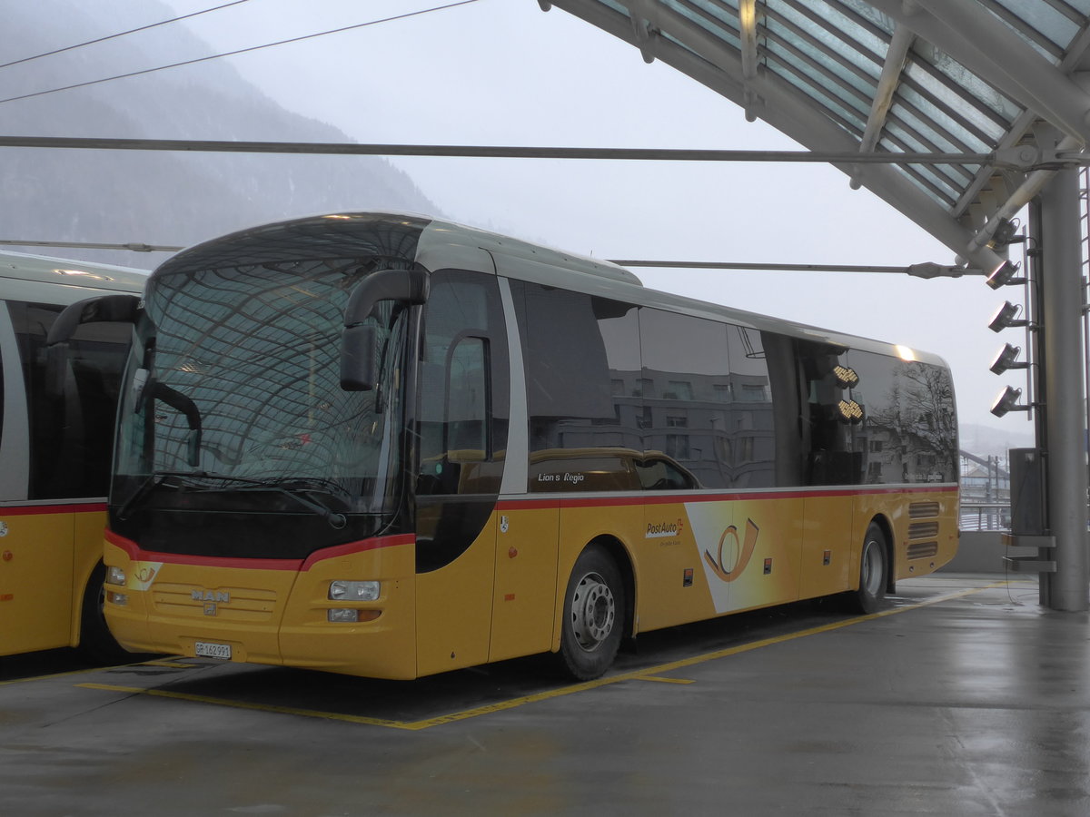 (200'547) - PostAuto Graub�nden - GR 162'991 - MAN am 2. Januar 2019 in Chur, Postautostation