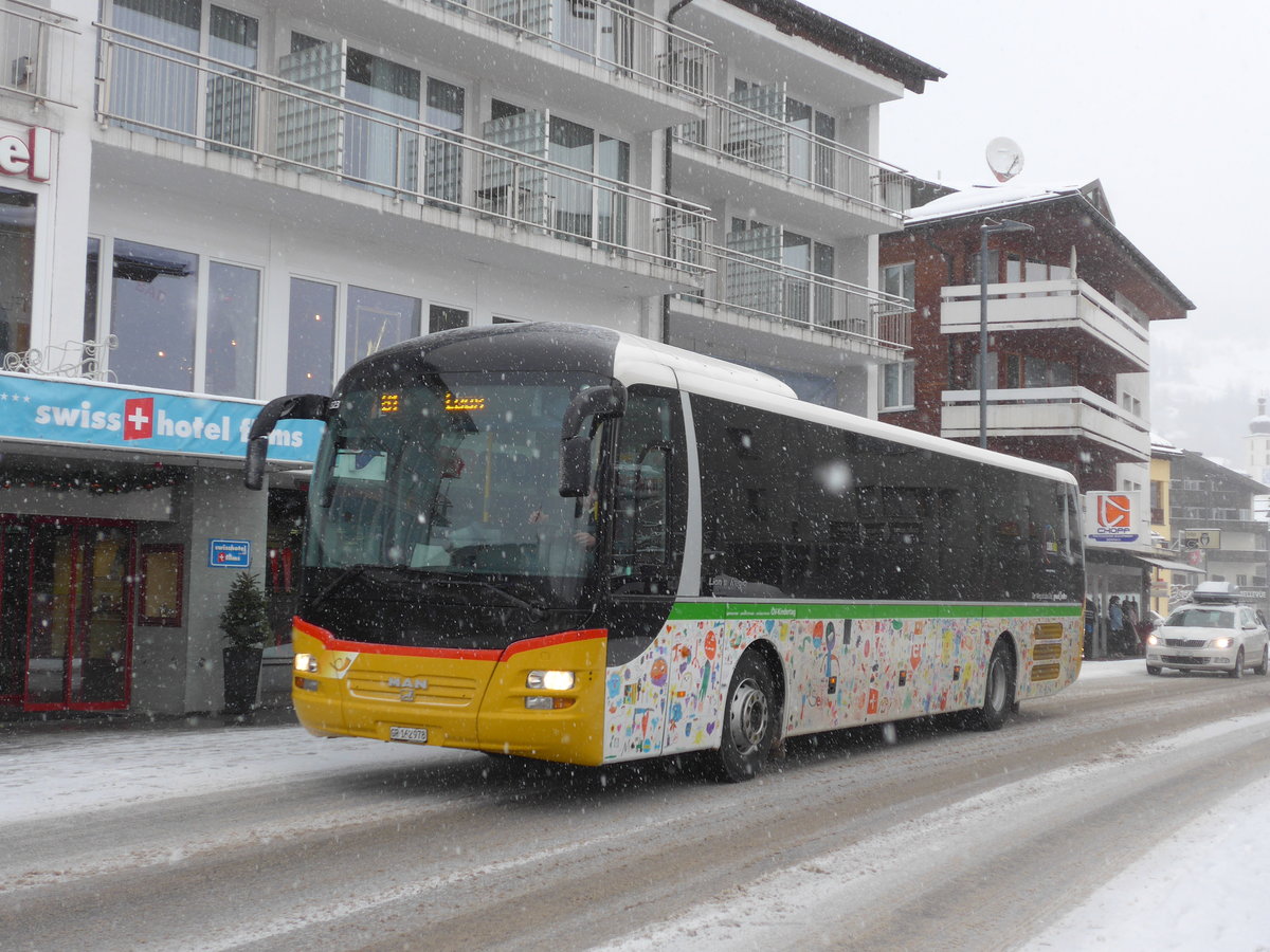 (200'576) - PostAuto Graub�nden - GR 162'978 - MAN am 2. Januar 2019 in Flims, Bergbahnen