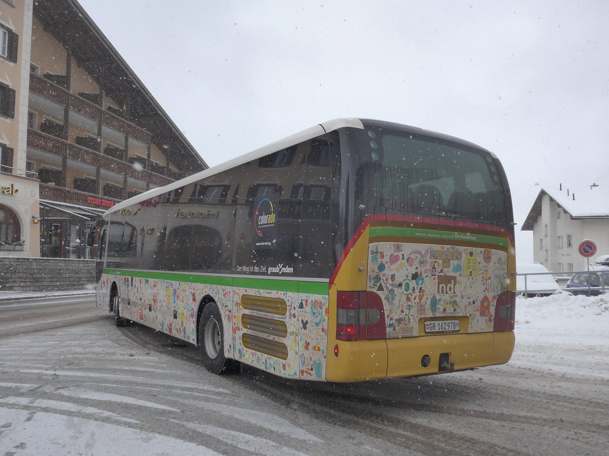 (200'596) - PostAuto Graub�nden - GR 162'978 - MAN am 2. Januar 2019 in Flims, Post