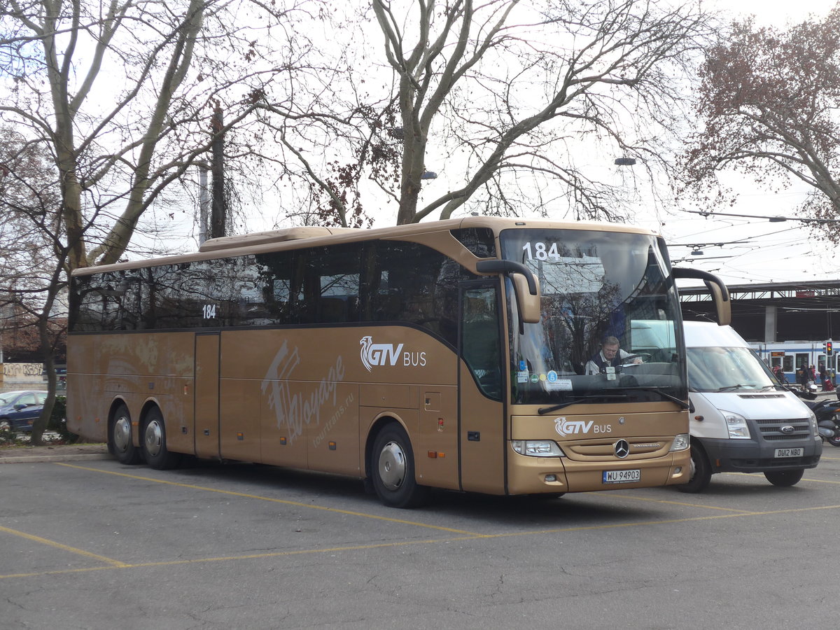 (200'629) - Aus Polien: GTV Bus, Ozimek - Nr. 184/WU 94'903 - Mercedes am 2. Januar 2019 in Z�rich, Sihlquai