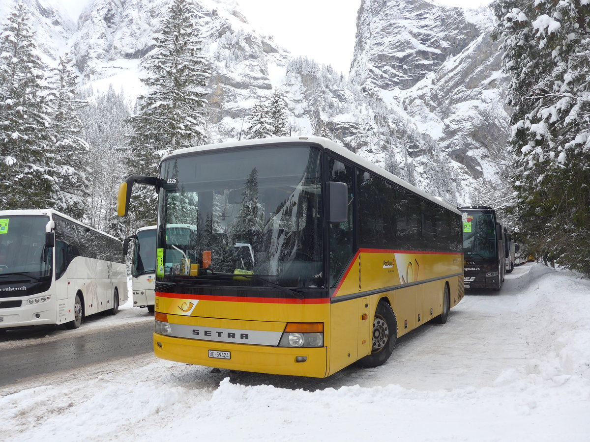 (200'956) - Fl�ck, Brienz - Nr. 7/BE 59'424 - Setra am 12. Januar 2019 in Adelboden, Unter dem Birg