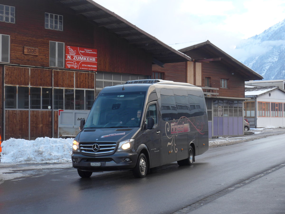 (200'987) - G�ssi, Horw - LU 236'410 - Mercedes am 12. Januar 2019 beim Bahnhof Frutigen