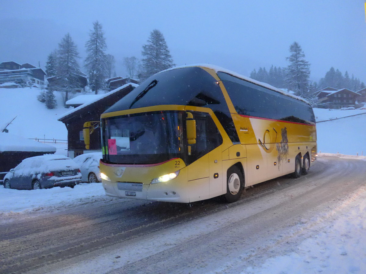 (201'012) - Tschannen, Zofingen - Nr. 22/AG 6803 - Neoplan (ex PostAuto Graub�nden) am 13. Januar 2019 in Adelboden, Oey