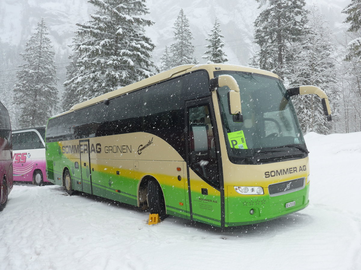 (201'149) - Sommer, Gr�nen - BE 470'018 - Volvo am 13. Januar 2019 in Adelboden, Unter dem Birg