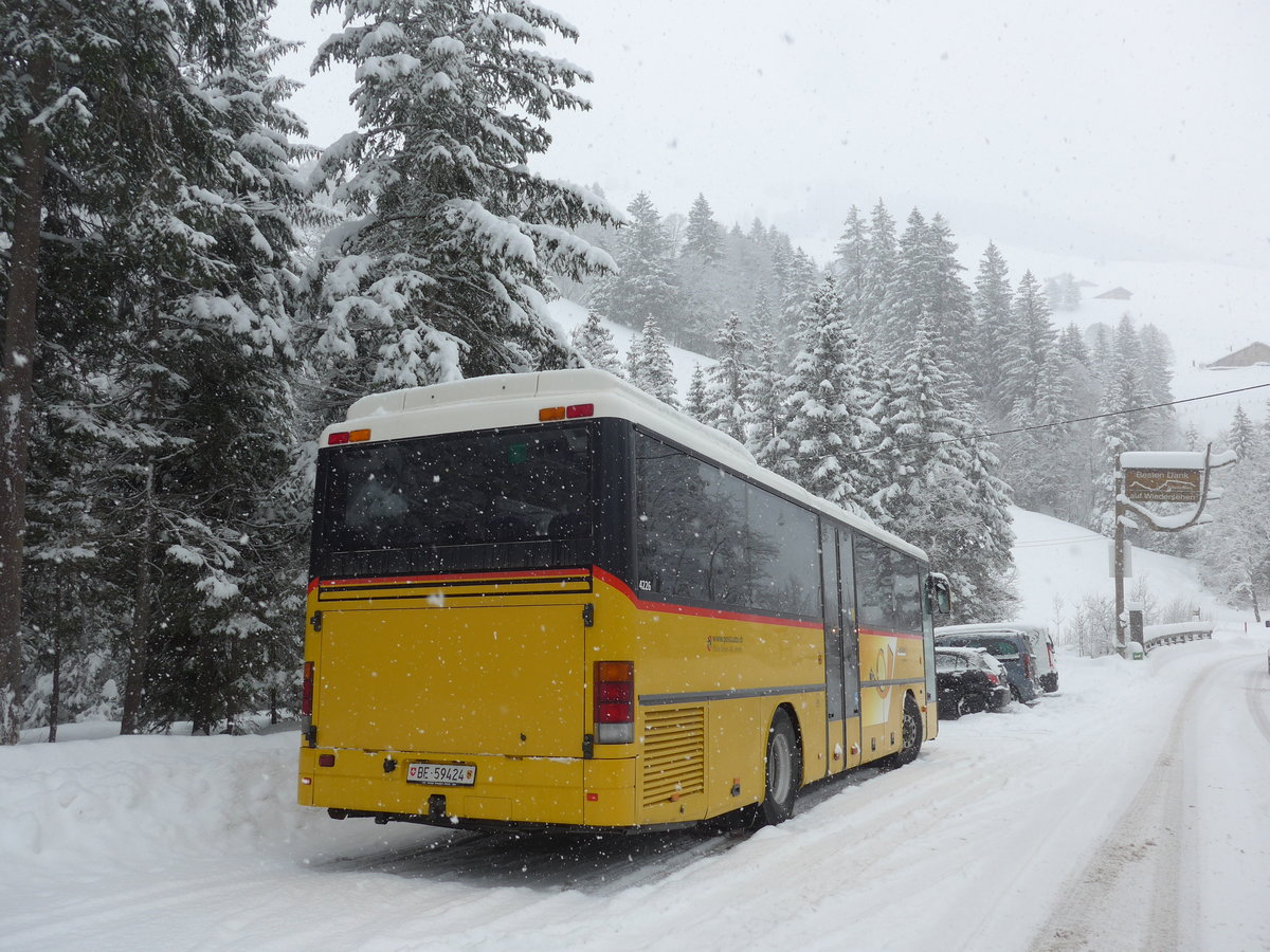 (201'170) - Fl�ck, Brienz - Nr. 7/BE 59'424 - Setra am 13. Januar 2019 in Adelboden, Unter dem Birg