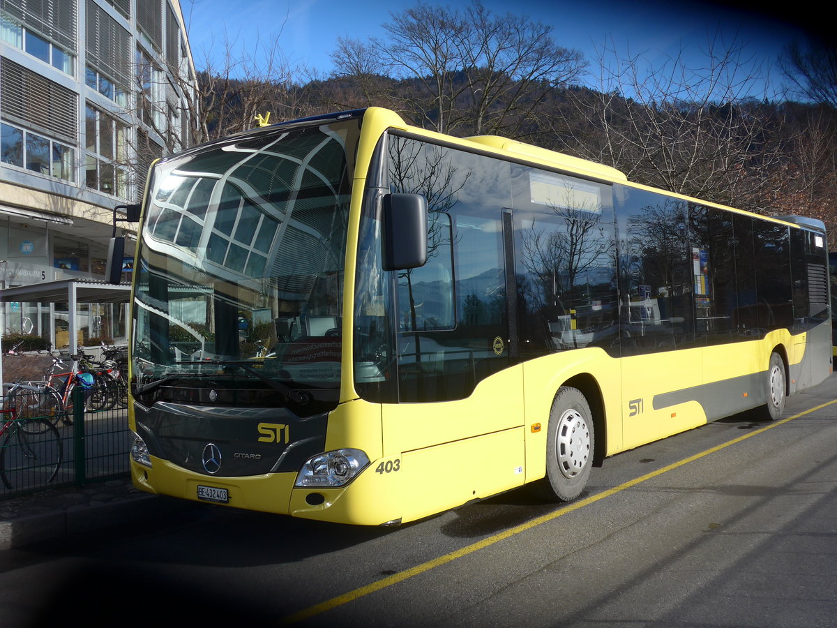(201'195) - STI Thun - Nr. 403/BE 432'403 - Mercedes am 16. Januar 2019 bei der Schiffl�ndte Thun