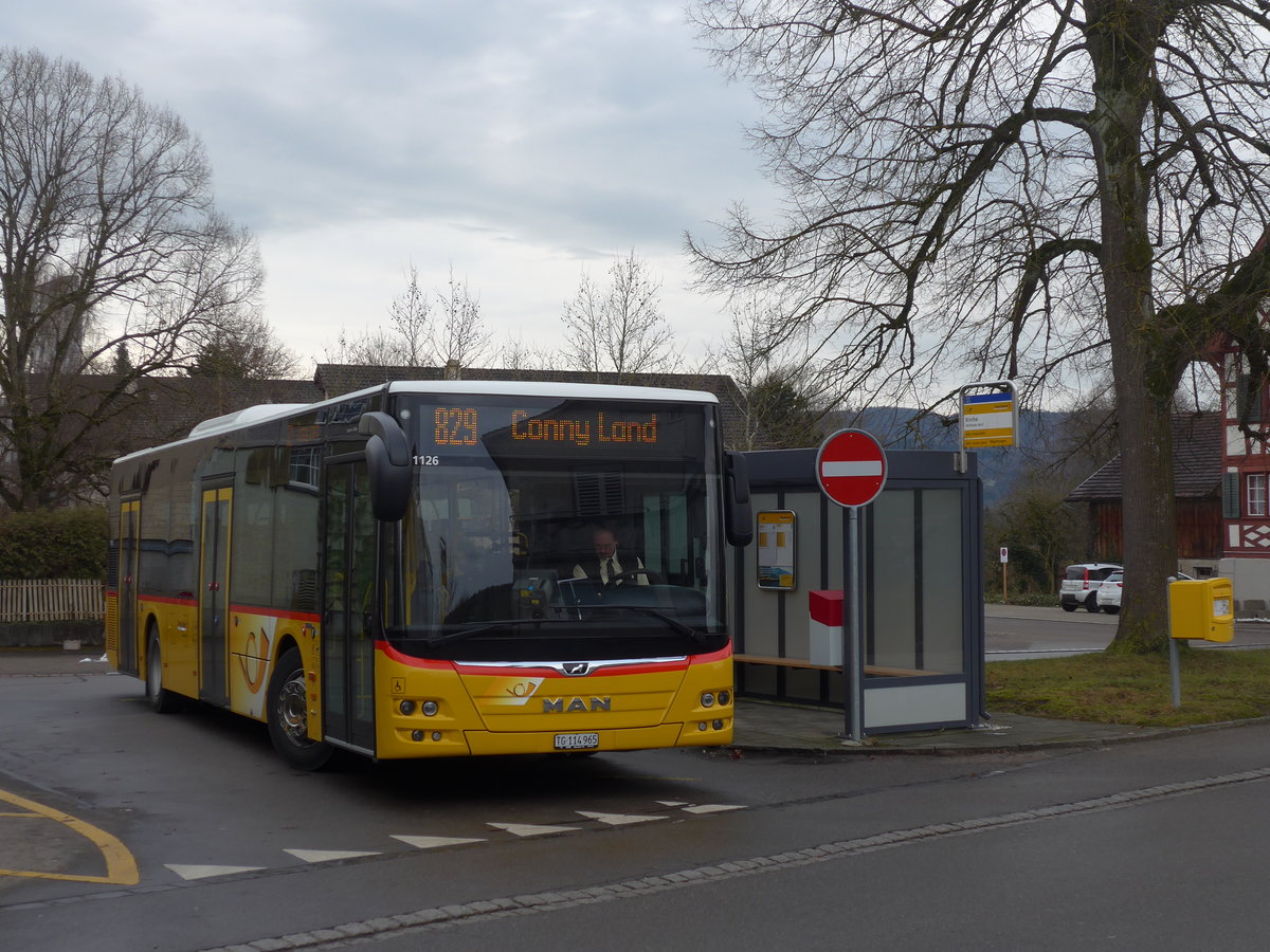 (201'207) - PostAuto Ostschweiz - TG 114'965 - MAN am 17. Januar 2019 in M�llheim, Kirche