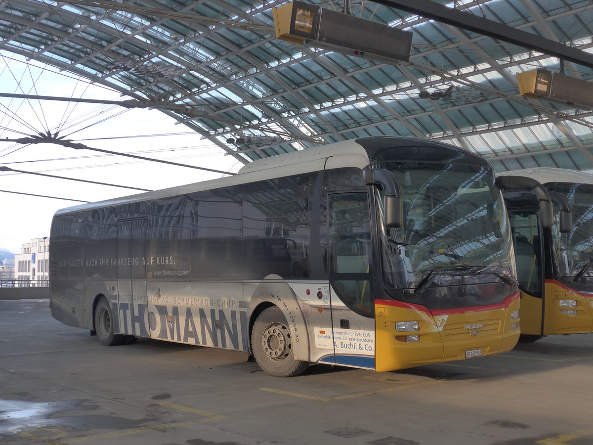 (201'218) - PostAuto Graub�nden - GR 162'988 - MAN am 19. Januar 2019 in Chur, Postautostation