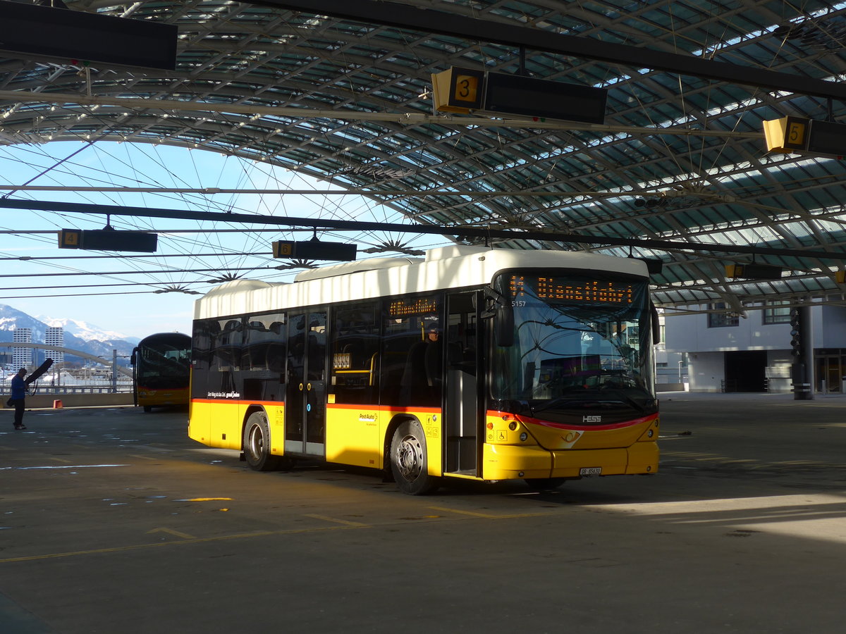 (201'247) - PostAuto Graub�nden - GR 85'630 - Scania/Hess am 19. Januar 2019 in Chur, Postautostation