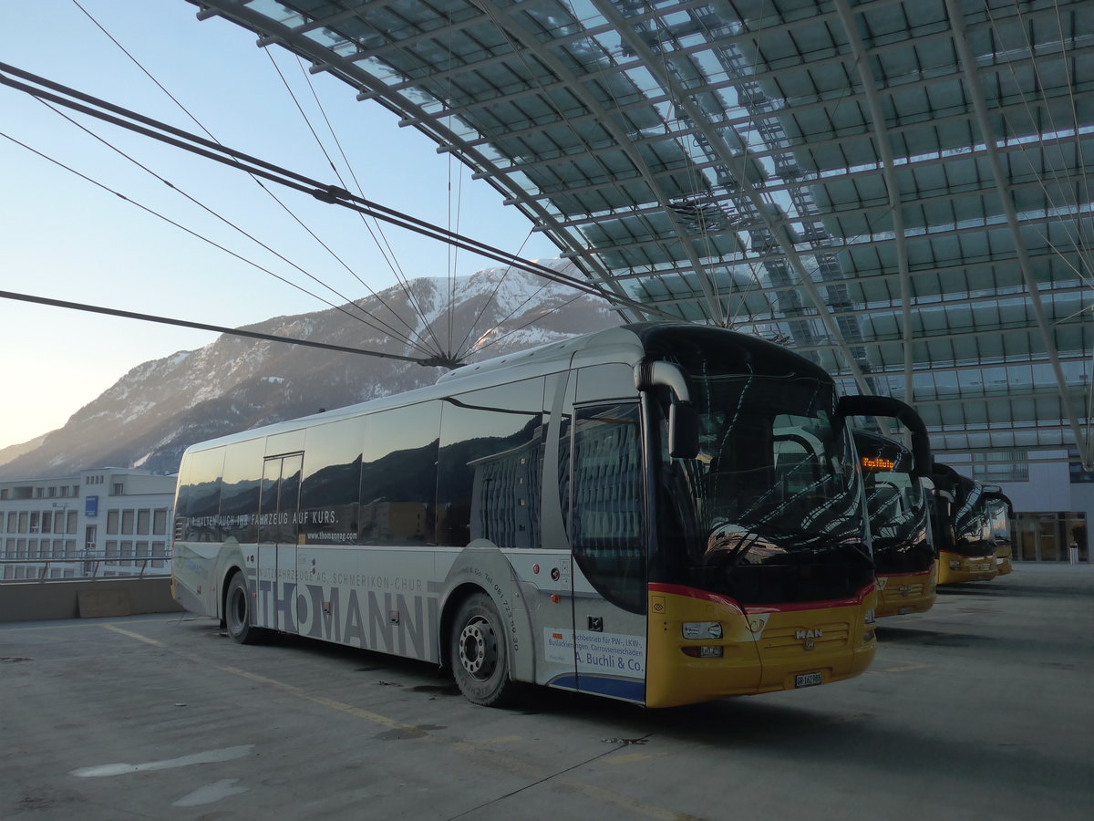 (201'307) - PostAuto Graub�nden - GR 162'988 - MAN am 19. Januar 2019 in Chur, Postautostation