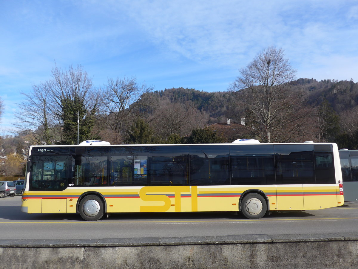 (201'312) - STI Thun - Nr. 129/BE 800'129 - MAN am 23. Januar 2019 bei der Schiffl�ndte Thun