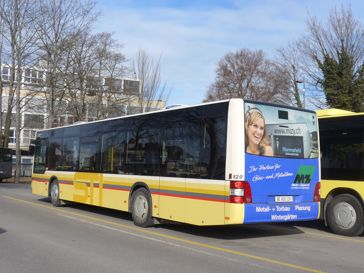 (201'313) - STI Thun - Nr. 129/BE 800'129 - MAN am 23. Januar 2019 bei der Schiffl�ndte Thun
