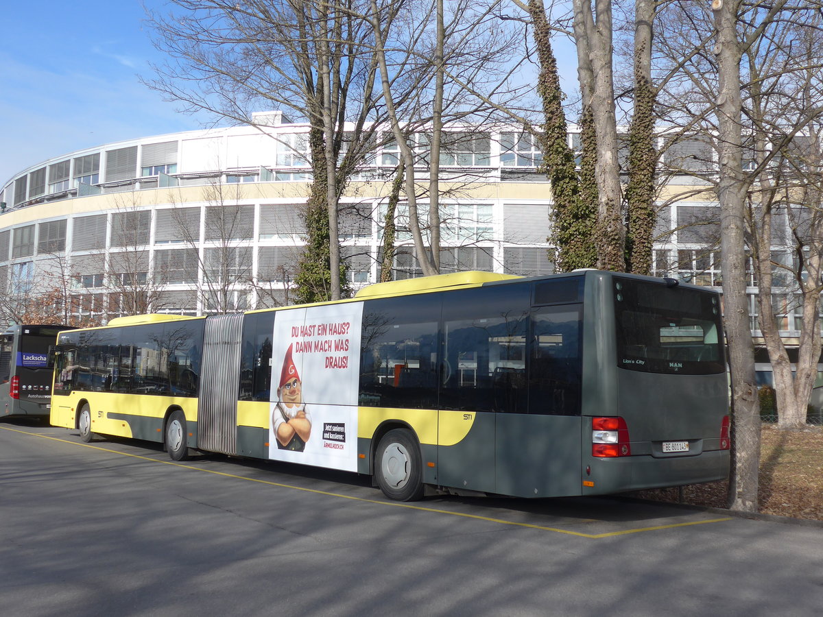 (201'314) - STI Thun - Nr. 143/BE 801'143 - MAN am 23. Januar 2019 bei der Schiffl�ndte Thun