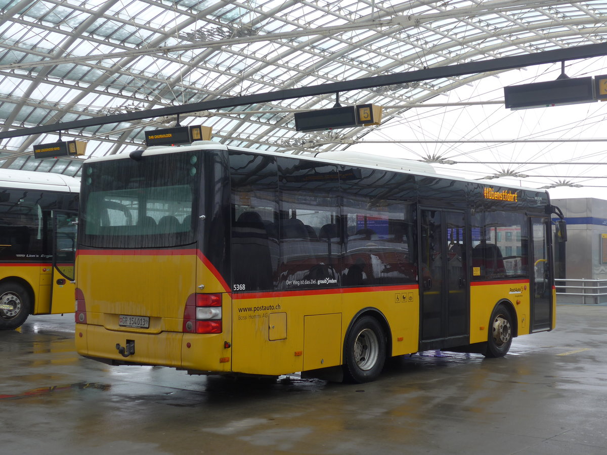 (201'410) - Bossi&Hemmi, Tiefencastel - GR 154'013 - MAN/G�ppel (ex Zegg, Samnaun) am 2. Februar 2019 in Chur, Postautostation