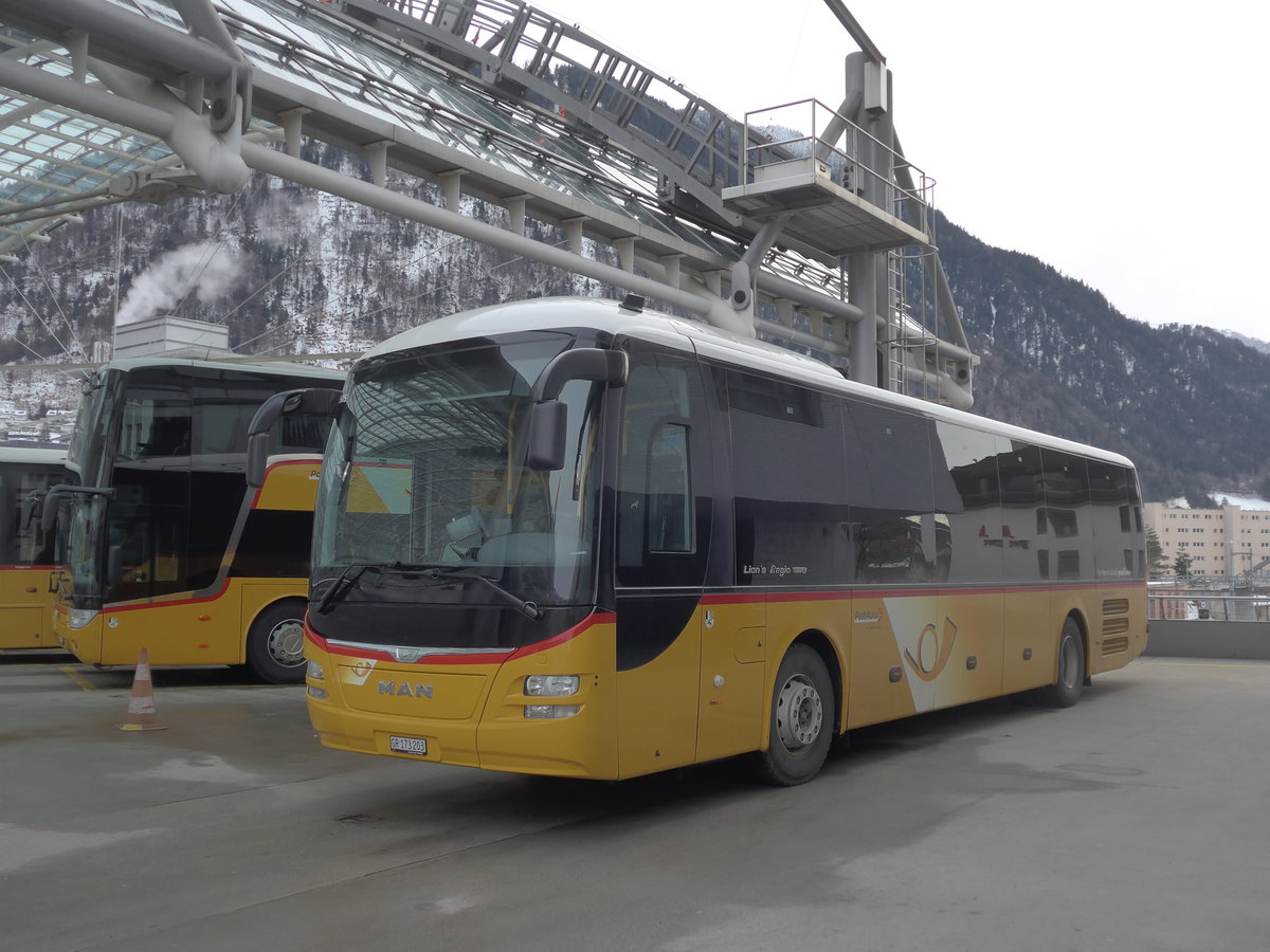 (201'429) - PostAuto Graub�nden - GR 173'203 - MAN am 2. Februar 2019 in Chur, Postautostation