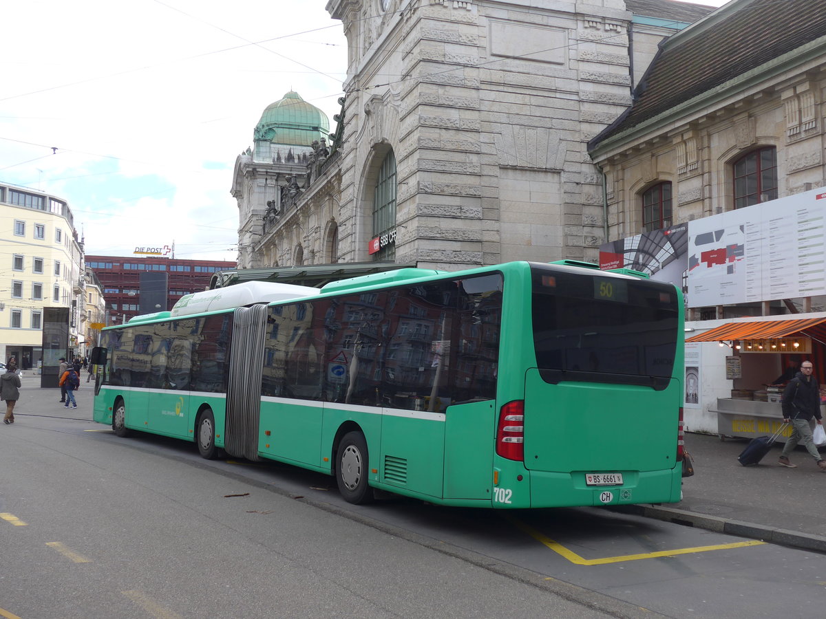(201'498) - BVB Basel - Nr. 702/BS 6661 - Mercedes am 11. Februar 2019 beim Bahnhof Basel