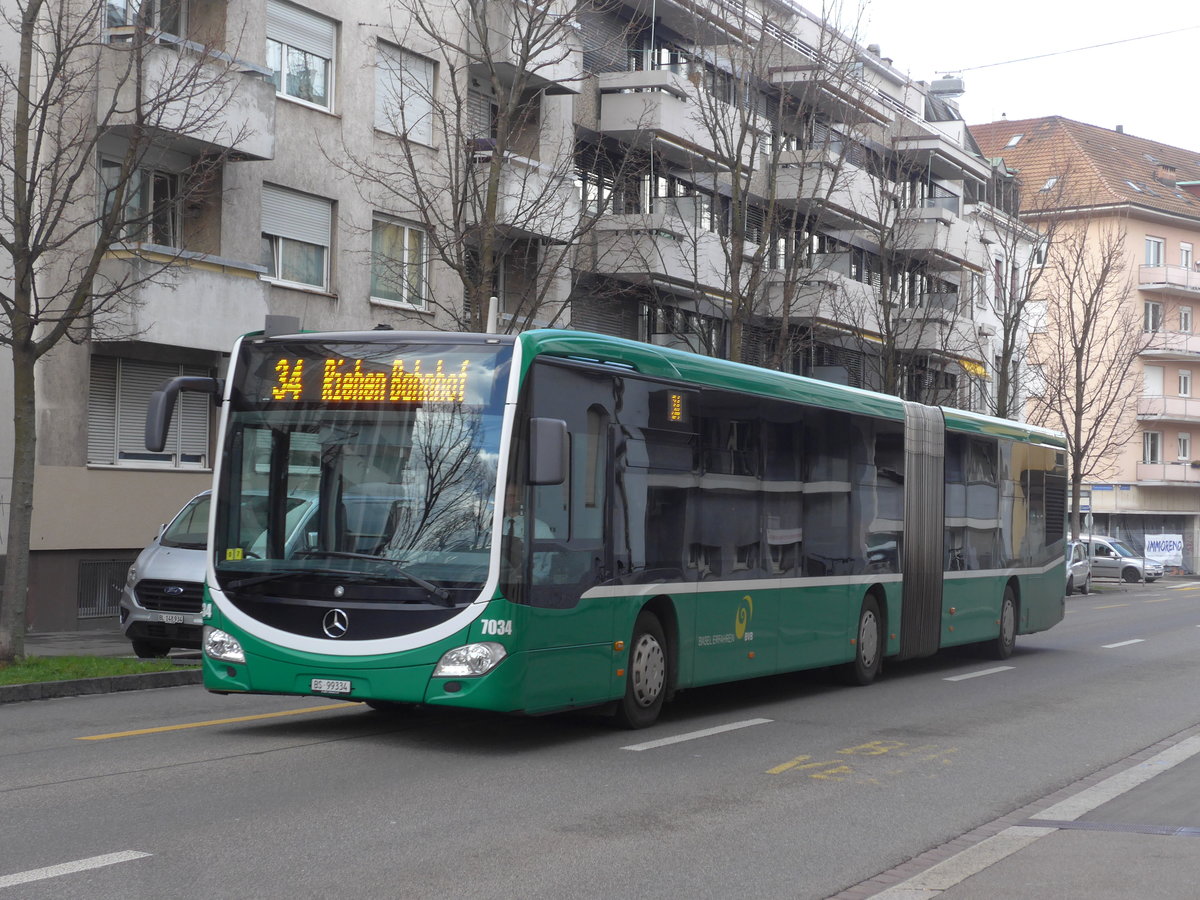 (201'508) - BVB Basel - Nr. 7034/BS 99'334 - Mercedes am 11. Februar 2019 in Basel, Claragraben