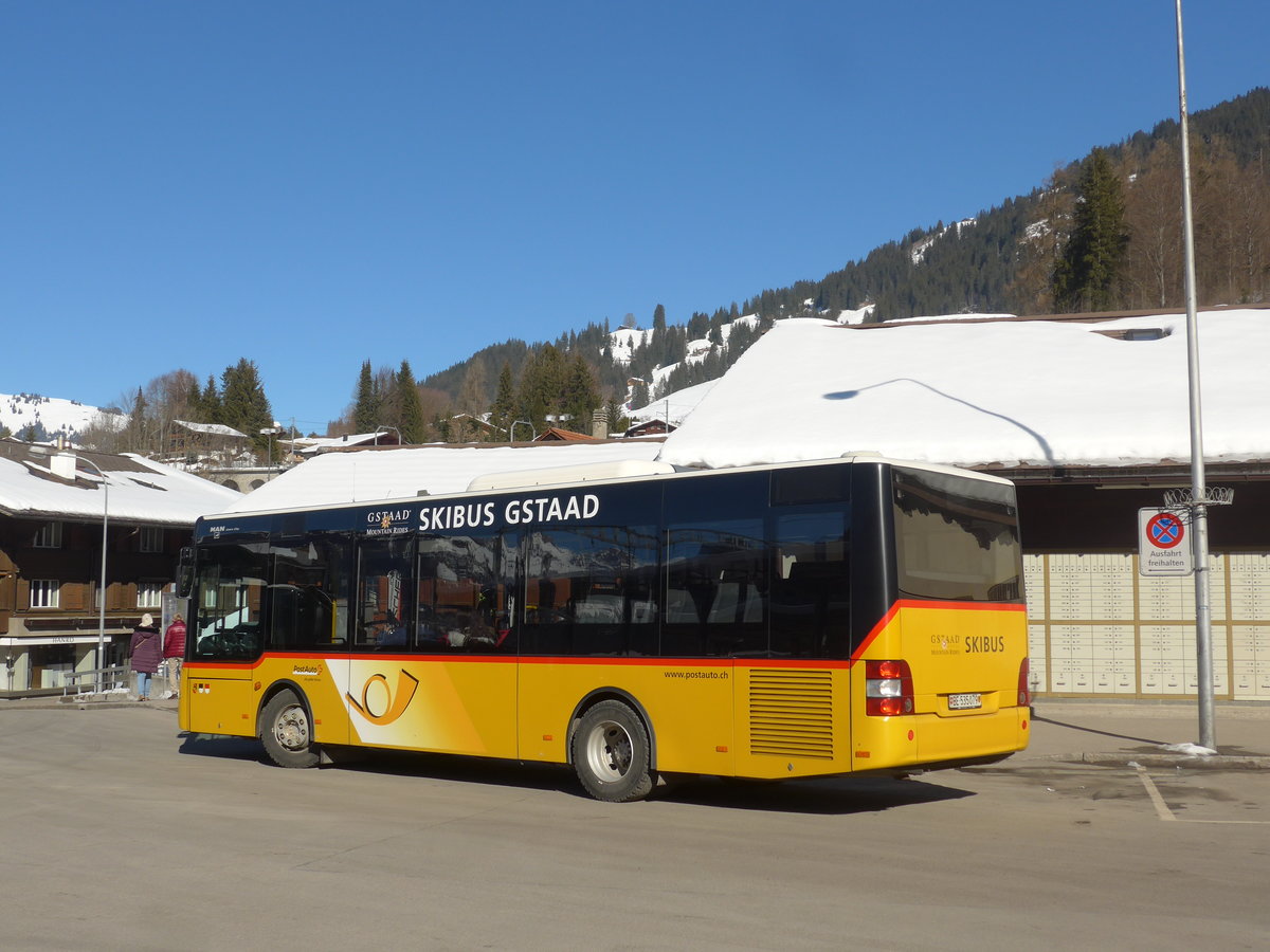 (201'688) - PostAuto Bern - BE 535'079 - MAN/G�ppel (ex Nr. 217; ex RBS Worblaufen Nr. 2017) am 17. Februar 2019 beim Bahnhof Gstaad