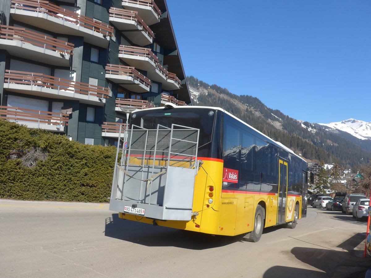 (201'773) - PostAuto Wallis - Nr. 36/VS 471'465 - Volvo am 24. Februar 2019 in Anz�re, T�l�cabine