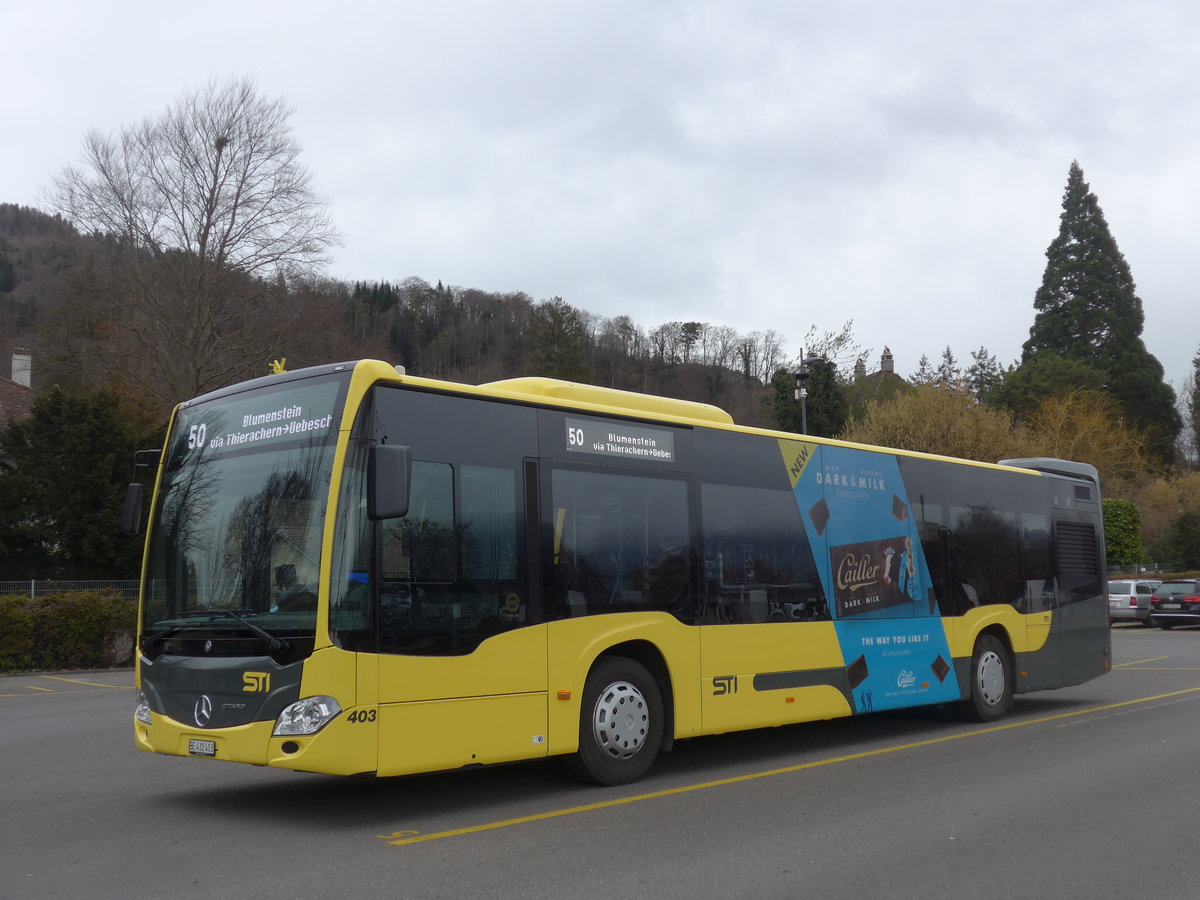 (201'795) - STI Thun - Nr. 403/BE 432'403 - Mercedes am 1. M�rz 2019 bei der Schiffl�ndte Thun