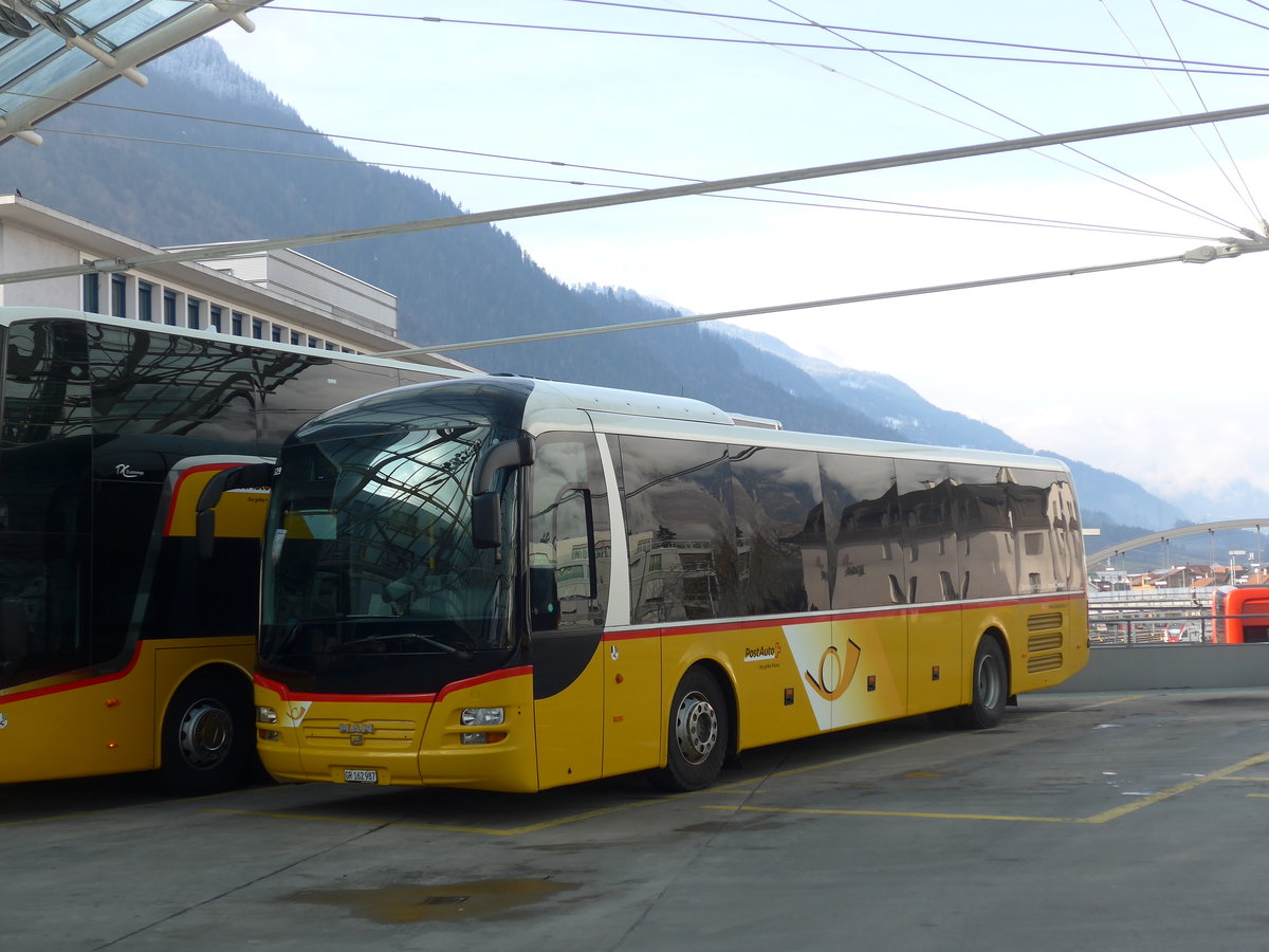 (201'830) - PostAuto Graub�nden - GR 162'987 - MAN am 2. M�rz 2019 in Chur, Postautostation