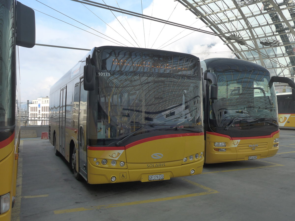 (201'838) - PostAuto Graub�nden (Sulzberger) - GR 179'220 - Solaris am 2. M�rz 2019 in Chur, Postautostation