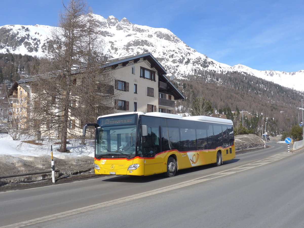 (201'841) - PostAuto Graub�nden - GR 177'315 - Mercedes am 2. M�rz 2019 in Silvaplana, Kreisel Mitte