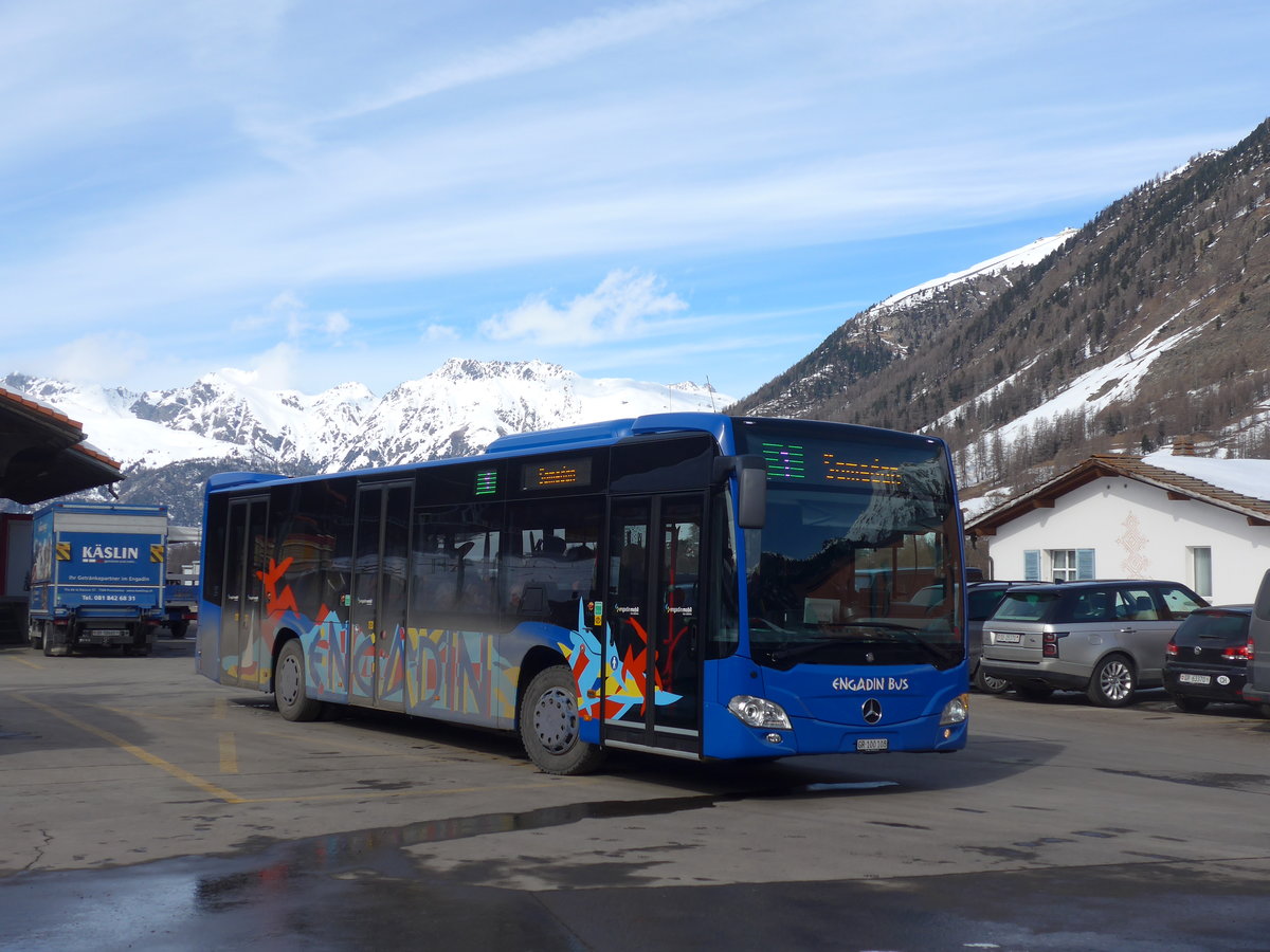 (201'846) - SBC Chur - Nr. 108/GR 100'108 - Mercedes am 2. M�rz 2019 beim Bahnhof Pontresina