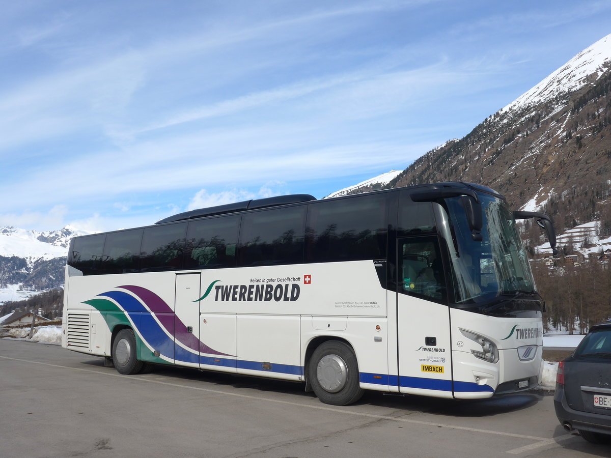 (201'848) - Twerenbold, Baden - Nr. 45/AG 7123 - VDL am 2. M�rz 2019 beim Bahnhof Pontresina